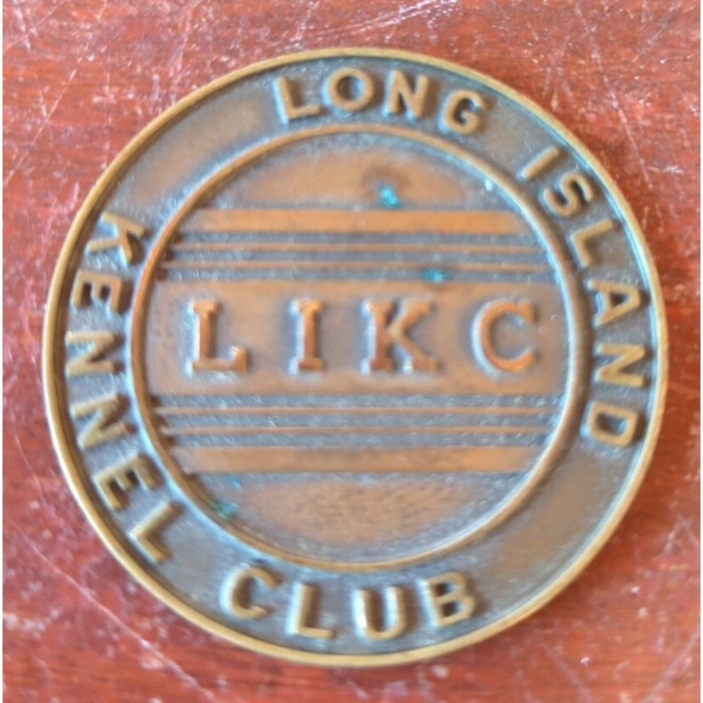 Vintage Long Island LIKC Kennel Club Trophy Medal Badge Paperweight